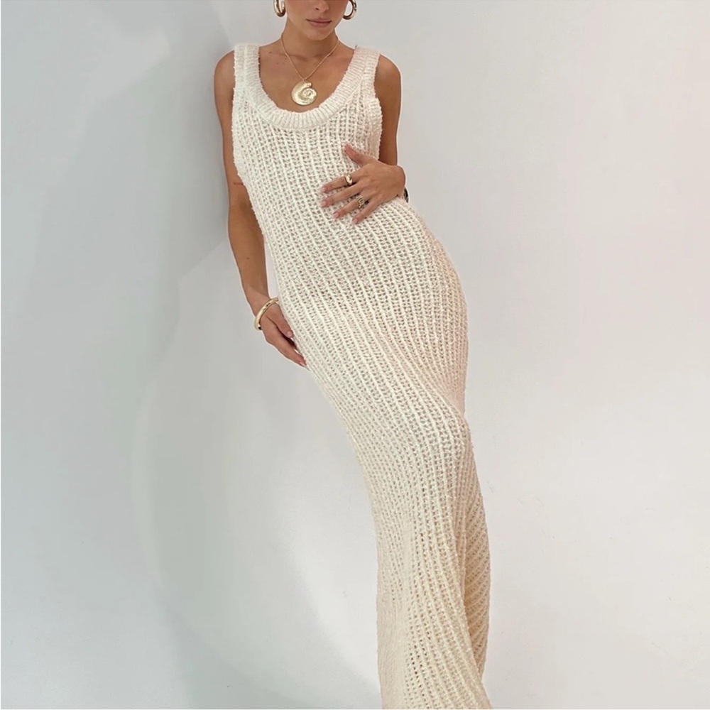PRINCESS POLLY ANDIAMO MAXI DRESS CREAM SIZE XS/S NEW WITH TAGS